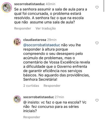 Fantástico: Secretaria e ex-secretária de educação quebram pau no Instagram