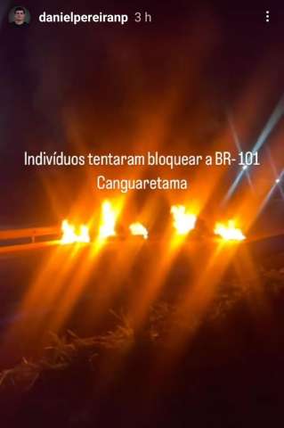Mais ataques: bandidos tentam bloquear BR-101 em Canguaretama