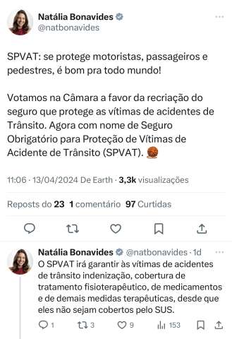 Natália quer mais impostos