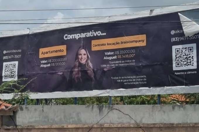 “Não compre imóvel, invista na Braiscompany”, broker famosa por outdoor se demite