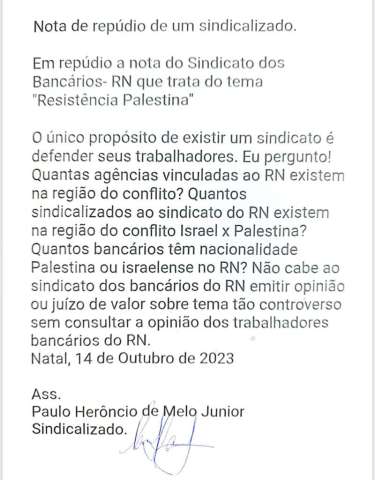 Bancário sindicalizado rebate sindicato pela defesa da 