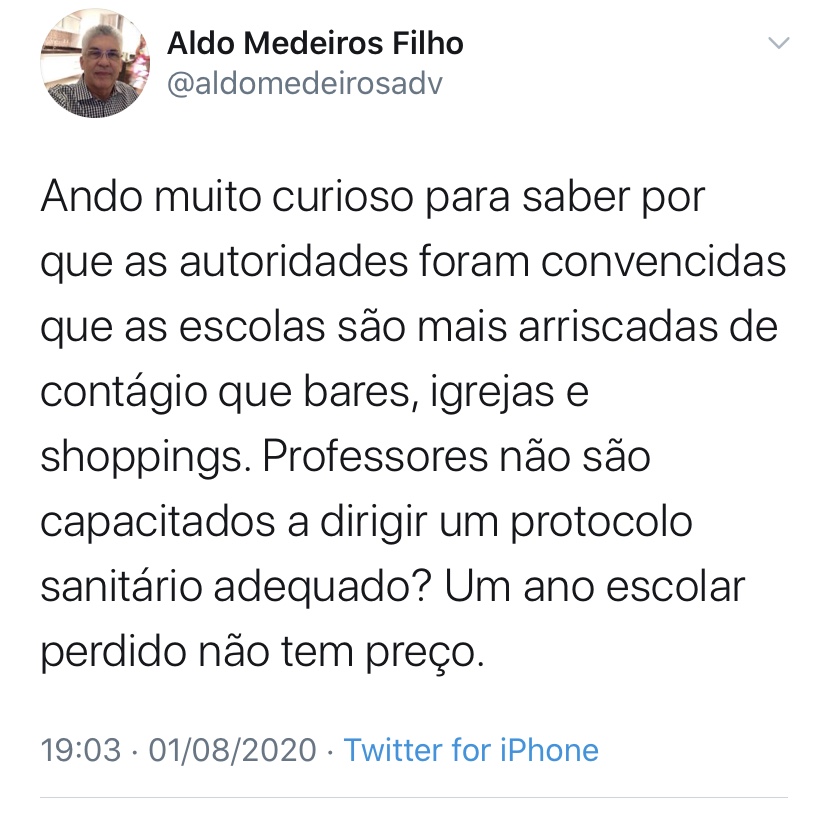 A curiosidade de Aldo Medeiros