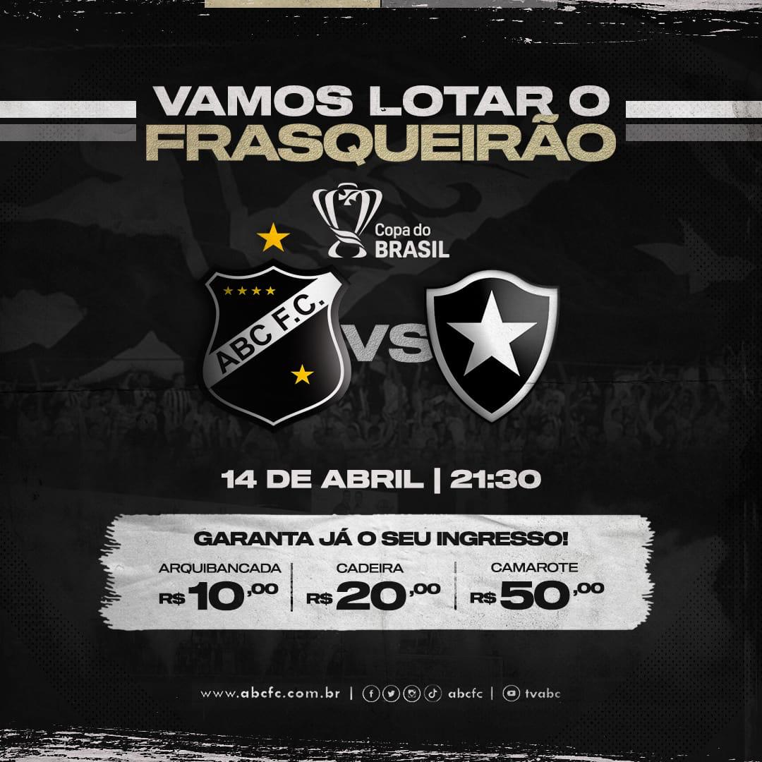 Ajude o Mais Querido: ABC lança venda de ingressos virtuais para jogo contra o Botafogo pela Copa do Brasil