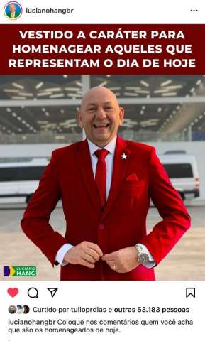 Luciano Hang faz homenagem no 1º de abril